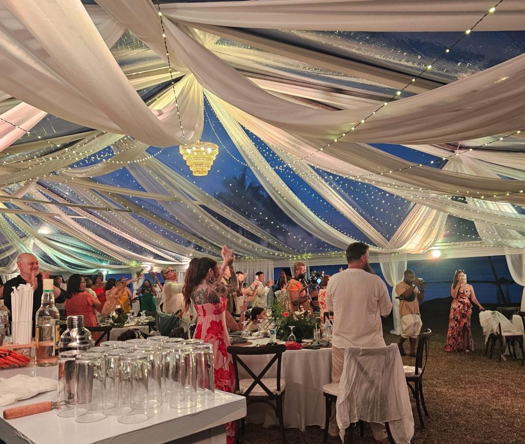 Clear top luxury wedding Tent and Fairy Lighting in Rose Hall Montego Bay By DWEPP Jamaica